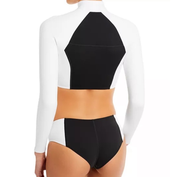 Gigi C Bianca Color Block Bikini Bottom Size Small in Black and White - Picture 2 of 10